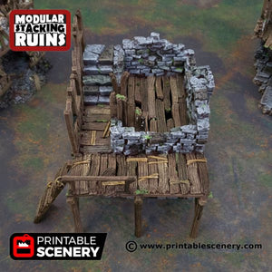 Ruined Gatehouse East Wing - Shadowfey Ruins 15mm 20mm 28mm 32mm 37mm Wargaming Terrain D&D DnD