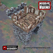 Load image into Gallery viewer, Ruined Gatehouse Entrance Gate - Shadowfey Ruins 15mm 20mm 28mm 32mm 37mm Wargaming Terrain D&amp;D DnD