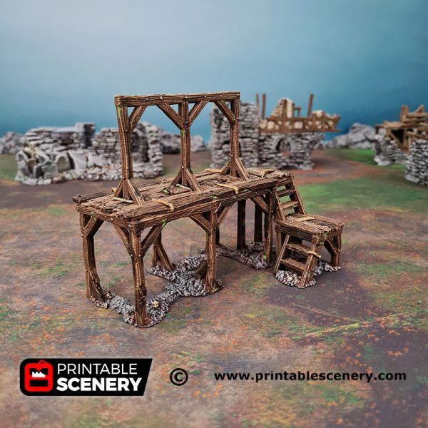 Gallows Square - Gallow Shadowfey Ruins 15mm 20mm 28mm 32mm 37mm Wargaming Terrain D&D DnD