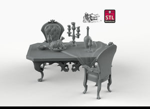 A Noble's Dinner - STL Miniatures Wargaming D&D DnD