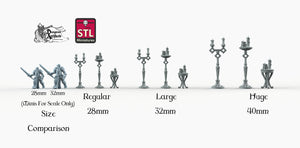 Candle Holders - STL Miniatures Wargaming D&D DnD