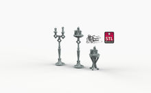 Load image into Gallery viewer, Candle Holders - STL Miniatures Wargaming D&amp;D DnD