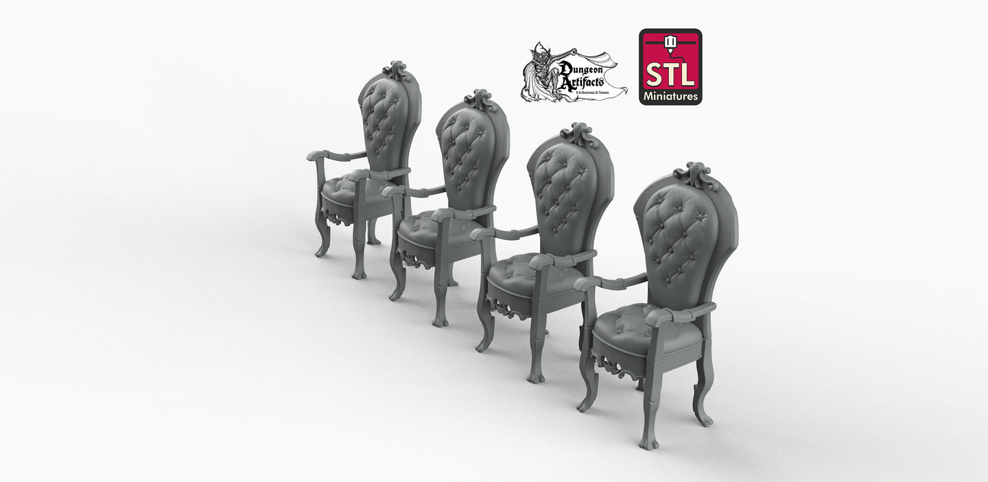 Fancy Chairs - STL Miniatures Wargaming D&D DnD