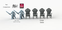 Load image into Gallery viewer, Fancy Chairs - STL Miniatures Wargaming D&amp;D DnD