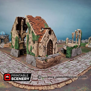 Ruined Nave and Chancel - Shadowfey Ruins 15mm 20mm 28mm 32mm 37mm Wargaming Terrain D&D DnD