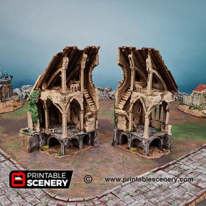 Ruined Nave and Chancel - Shadowfey Ruins 15mm 20mm 28mm 32mm 37mm Wargaming Terrain D&D DnD