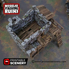 Load image into Gallery viewer, Ruined Gatehouse East Wing - Shadowfey Ruins 15mm 20mm 28mm 32mm 37mm Wargaming Terrain D&amp;D DnD