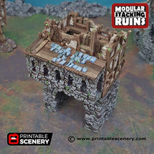 Load image into Gallery viewer, Ruined Gatehouse Entrance Gate - Shadowfey Ruins 15mm 20mm 28mm 32mm 37mm Wargaming Terrain D&amp;D DnD
