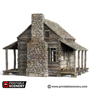 Log Cabin - 15mm 28mm 32mm Time Warp Wargaming Terrain Scatter Western D&D, DnD