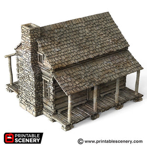Log Cabin - 15mm 28mm 32mm Time Warp Wargaming Terrain Scatter Western D&D, DnD