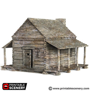 Log Cabin - 15mm 28mm 32mm Time Warp Wargaming Terrain Scatter Western D&D, DnD