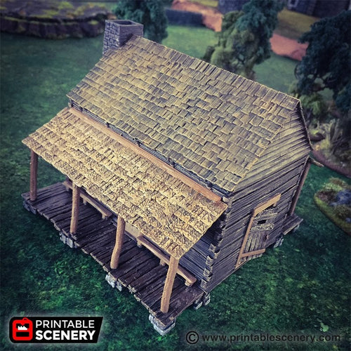 Log Cabin - 15mm 28mm 32mm Time Warp Wargaming Terrain Scatter Western D&D, DnD