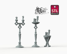 Load image into Gallery viewer, Candle Holders - STL Miniatures Wargaming D&amp;D DnD