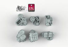 Load image into Gallery viewer, Crates and Supplies - STL Miniatures Wargaming D&amp;D DnD
