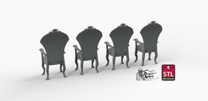 Fancy Chairs - STL Miniatures Wargaming D&D DnD