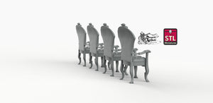 Fancy Chairs - STL Miniatures Wargaming D&D DnD