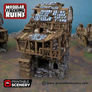 Ruined Gatehouse West Wing - Shadowfey Ruins 15mm 20mm 28mm 32mm 37mm Wargaming Terrain D&D DnD