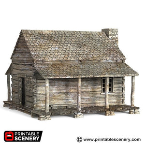Log Cabin - 15mm 28mm 32mm Time Warp Wargaming Terrain Scatter Western D&D, DnD