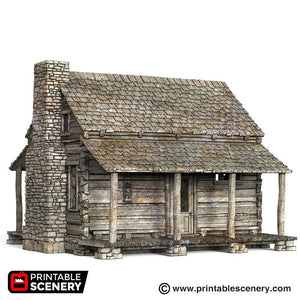 Log Cabin - 15mm 28mm 32mm Time Warp Wargaming Terrain Scatter Western D&D, DnD