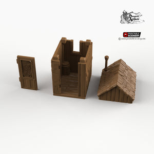 Cooking Shed - 15mm 28mm 32mm Time Warp Wargaming Terrain Scatter Western D&D DnD Shack Outhouse
