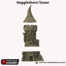 Load image into Gallery viewer, Hagglethorn Tower - Hagglethorn Hollow Printable Scenery 15mm 20mm 28mm 32mm 37mm Wargaming Terrain D&amp;D DnD