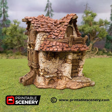 Load image into Gallery viewer, Hagglethorn Cottage - Hagglethorn Hollow Printable Scenery 15mm 20mm 28mm 32mm 37mm Wargaming Terrain D&amp;D DnD