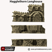 Load image into Gallery viewer, Hagglethorn Longhouse - Hagglethorn Hollow Printable Scenery 15mm 20mm 28mm 32mm 37mm Terrain D&amp;D DnD