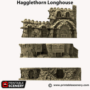 Hagglethorn Longhouse - Hagglethorn Hollow Printable Scenery 15mm 20mm 28mm 32mm 37mm Terrain D&D DnD