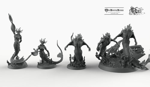 Abyssal Serpents - Merrow - Mini Monster Mayhem Wargaming Miniatures Games D&D DnD