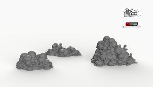 Skull Piles - 15mm 20mm 28mm 32mm 37mm Printable Scenery Shadowfey Wargaming Terrain D&D DnD bones