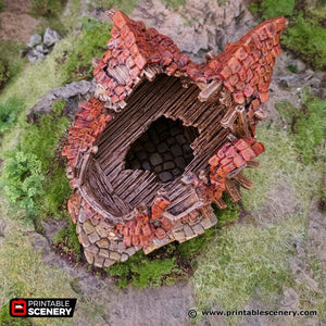 The Ruined Cottage - Hagglethorn Hollow Printable Scenery 15mm 20mm 28mm 32mm 37mm Wargaming Terrain D&D DnD