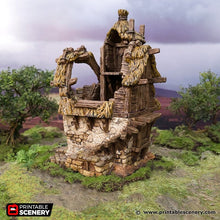 Load image into Gallery viewer, The Ruined Homestead - Hagglethorn Hollow Printable Scenery 15mm 20mm 28mm 32mm 37mm Wargaming Terrain D&amp;D DnD