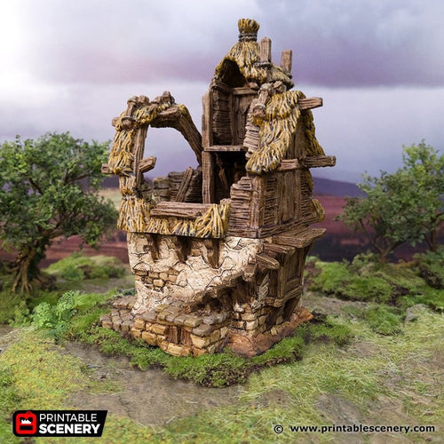 The Ruined Homestead - Hagglethorn Hollow Printable Scenery 15mm 20mm 28mm 32mm 37mm Wargaming Terrain D&D DnD