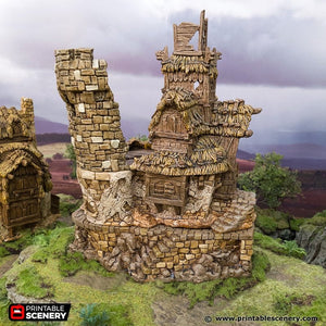 The Ruined Chieftain's Hall - Hagglethorn Hollow Printable Scenery 15mm 20mm 28mm 32mm 37mm D&D DnD Ruined Chieftains Hall