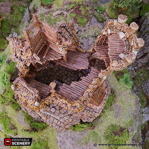 The Ruined Chieftain's Hall - Hagglethorn Hollow Printable Scenery 15mm 20mm 28mm 32mm 37mm D&D DnD Ruined Chieftains Hall