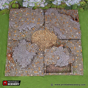 Town Square Tiles - Hagglethorn Hollow Printable Scenery 15mm 20mm 28mm 32mm 37mm Terrain D&D DnD Plaza Cobblestone