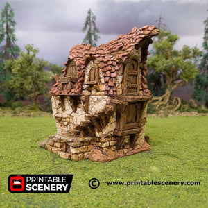 Hagglethorn Cottage - Hagglethorn Hollow Printable Scenery 15mm 20mm 28mm 32mm 37mm Wargaming Terrain D&D DnD
