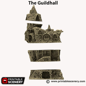 The Guildhall - Hagglethorn Hollow Printable Scenery 15mm 20mm 28mm 32mm 37mm Terrain D&D DnD