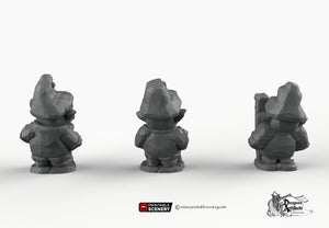 Garden Gnomes - 15mm 20mm 28mm 32mm 40mm 54mm 75mm Printable Scenery Hagglethorn Terrain Wargaming D&D DnD garden gnome