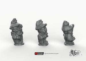 Garden Gnomes - 15mm 20mm 28mm 32mm 40mm 54mm 75mm Printable Scenery Hagglethorn Terrain Wargaming D&D DnD garden gnome