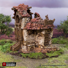 Load image into Gallery viewer, The Ruined Cottage - Hagglethorn Hollow Printable Scenery 15mm 20mm 28mm 32mm 37mm Wargaming Terrain D&amp;D DnD