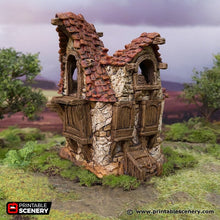 Load image into Gallery viewer, The Ruined Cottage - Hagglethorn Hollow Printable Scenery 15mm 20mm 28mm 32mm 37mm Wargaming Terrain D&amp;D DnD