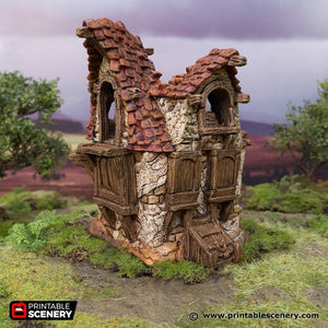 The Ruined Cottage - Hagglethorn Hollow Printable Scenery 15mm 20mm 28mm 32mm 37mm Wargaming Terrain D&D DnD