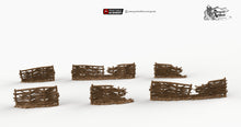 Load image into Gallery viewer, Ruined Garden Fences - Hagglethorn Hollow Printable Scenery 15mm 20mm 28mm 32mm 37mm Terrain D&amp;D