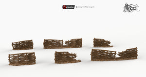 Ruined Garden Fences - Hagglethorn Hollow Printable Scenery 15mm 20mm 28mm 32mm 37mm Terrain D&D