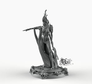 Boneflesh Necro Priestess - Printomancer3D Printomancer Miniatures Wargaming D&D DnD