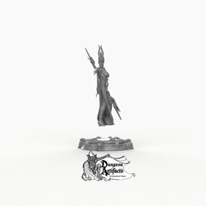 Boneflesh Necro Priestess - Printomancer3D Printomancer Miniatures Wargaming D&D DnD