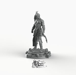 Boneflesh Dragon Warrior - Printomancer3D Printomancer Miniatures Wargaming D&D DnD