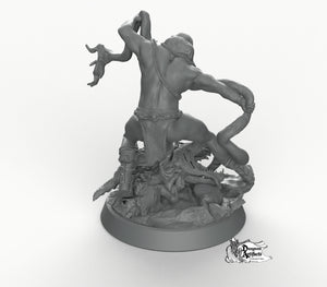 Boneflesh Dragon Warrior vs. Spirit - Printomancer3D Printomancer Miniatures Wargaming D&D DnD