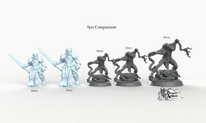 Boneflesh Dragon Warrior vs. Spirit - Printomancer3D Printomancer Miniatures Wargaming D&D DnD